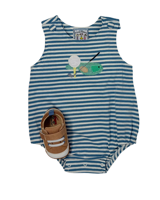 Golf Applique Boys Bubble Boys Bubbles + Rompers Three Sisters