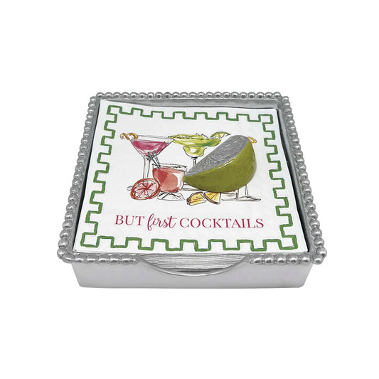 Green Lime Wedge Beaded Napkin Box Set Home Decor Mariposa