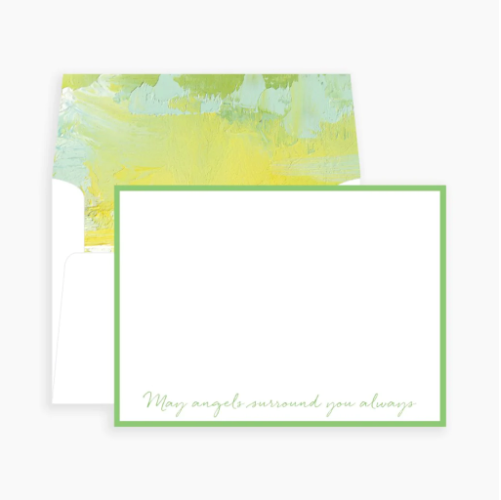 Green May Angels Surround You Notecards Paper Goods Anne Neilson Home   