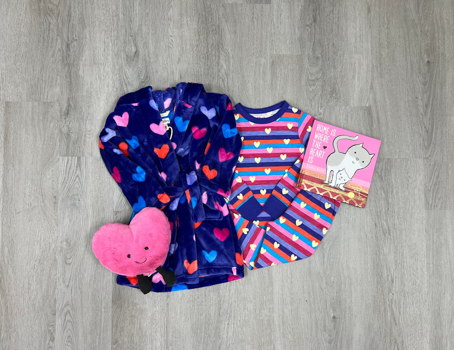 Stripes & Hearts Stretch Cotton Pajama Set Kids Pajamas Hatley   