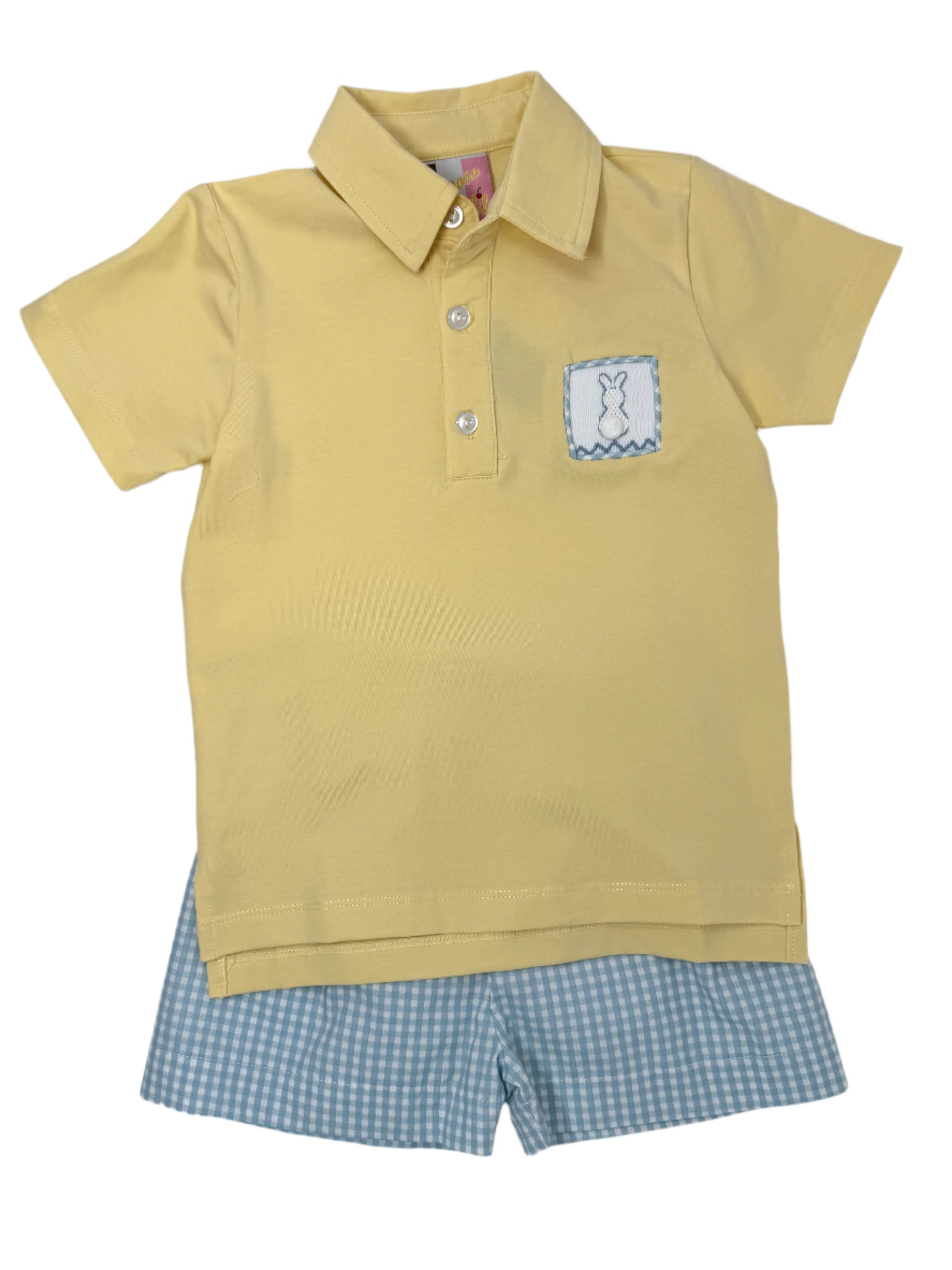 Hippity Hop Smocked Polo and Shorts Boys Sets Banana Split