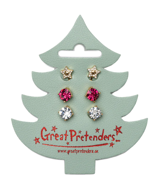 Holiday Pleather Tree Clip On Earrings Accessories Great Pretenders   