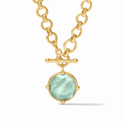 Honeybee Demi Necklace - Iridescent Aquamarine Blue Necklaces Julie Vos   