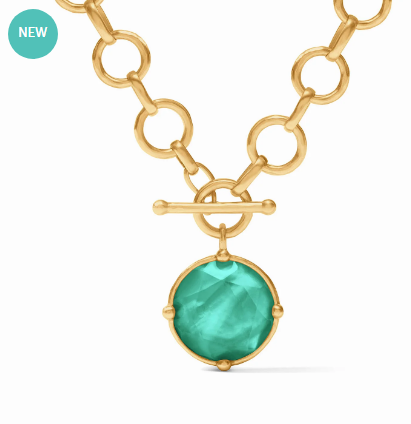 Honeybee Demi Necklace - Iridescent Emerald Green Necklaces Julie Vos   