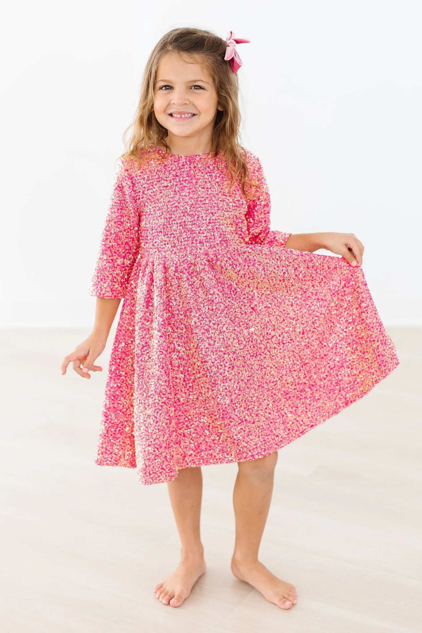 Hot Pink Sequin Dress Girls Occasion Dresses Mila & Rose