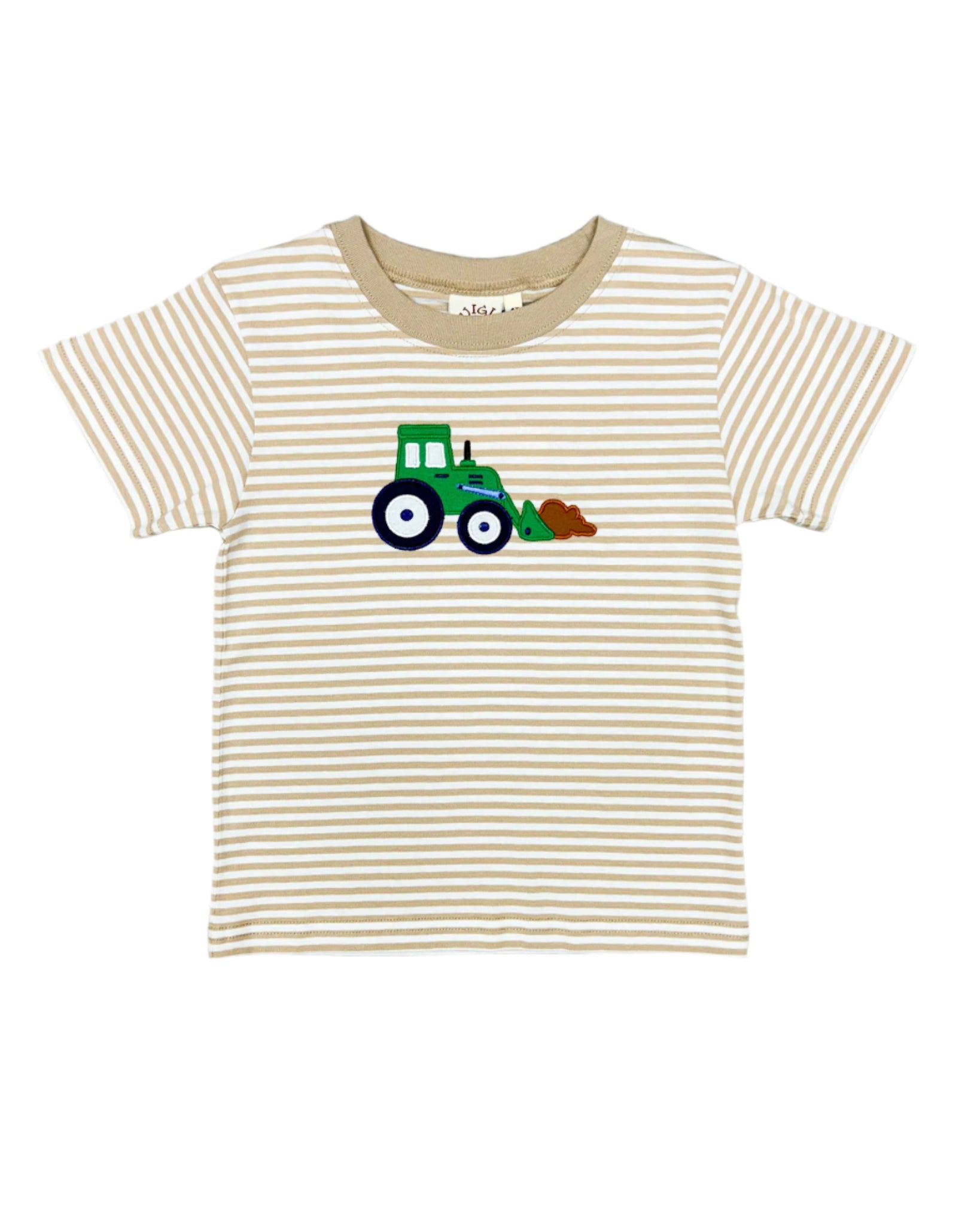 Boys Striped Shirt w/ Front Scoop Tractor Boys Shirts + Polos Luigi