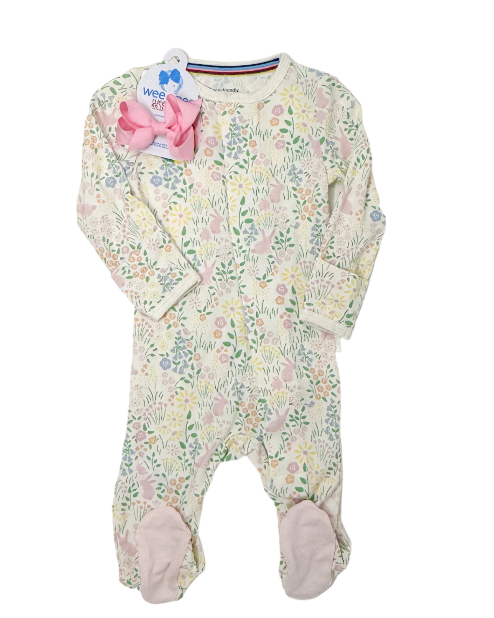 Hoppy Garden Modal Footie w/ Ruffle Baby Sleepwear Magnetic Me