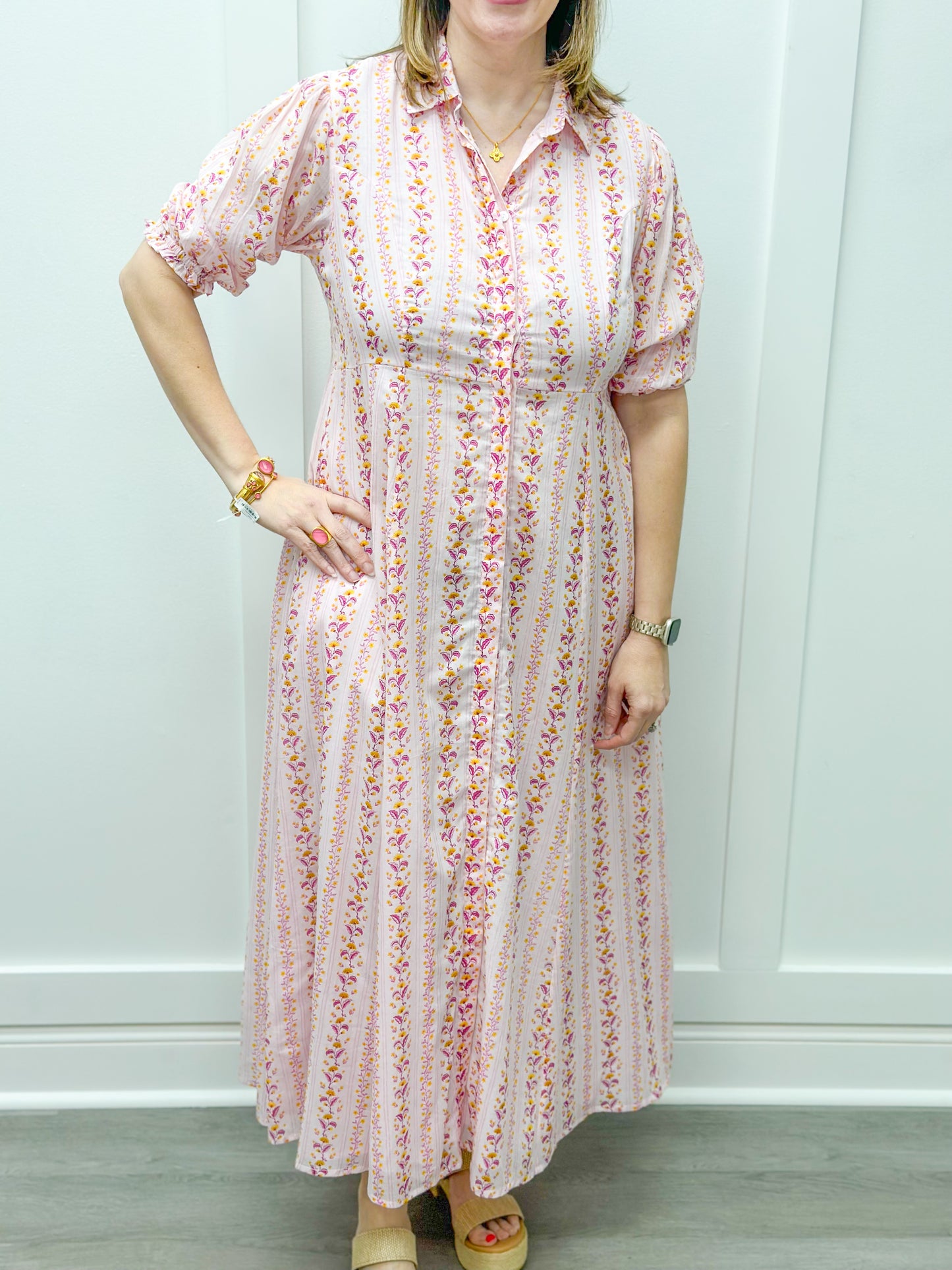 Rosie Shirt Dress - Somerset Pink Long Dresses Livro   