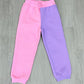 Color Block Jogger - Pink & Lilac Girls Pants + Leggings Bisby   