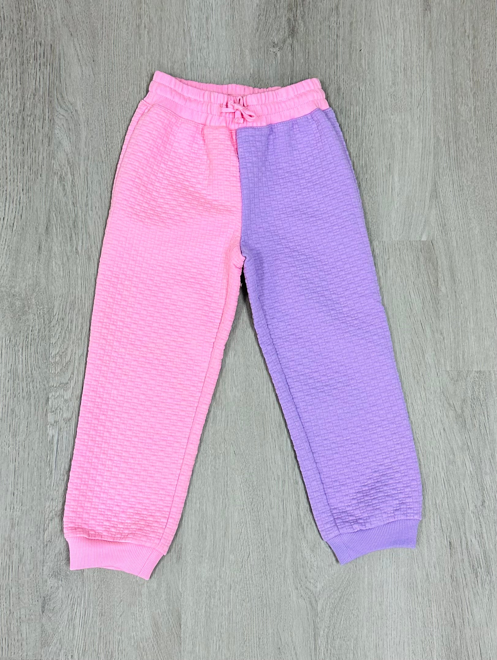 Color Block Jogger - Pink & Lilac Girls Pants + Leggings Bisby   