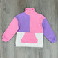 Color Block Pullover - Pink & Lilac Girls Sweaters + Sweatshirts Bisby   