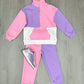 Color Block Jogger - Pink & Lilac Girls Pants + Leggings Bisby   