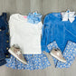 Leggings - Roland Floral Blue Girls Pants + Leggings Bisby   