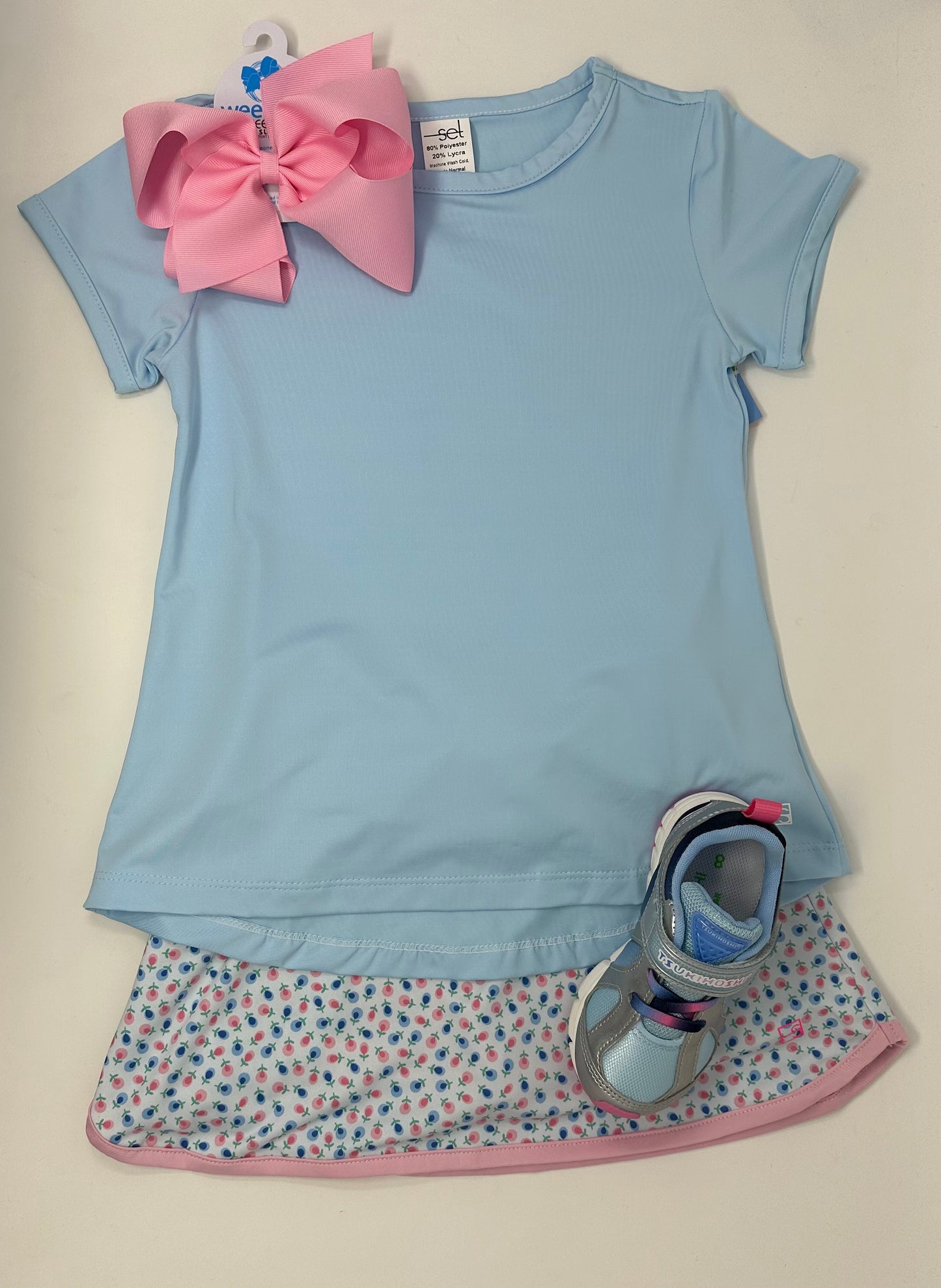 Bridget Basic Tee - Cotton Candy Blue Girls Tops + Tees Set Athleisure