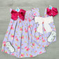 Rose Bouquet Bow Bubble Girls Bubbles + Rompers Three Sisters