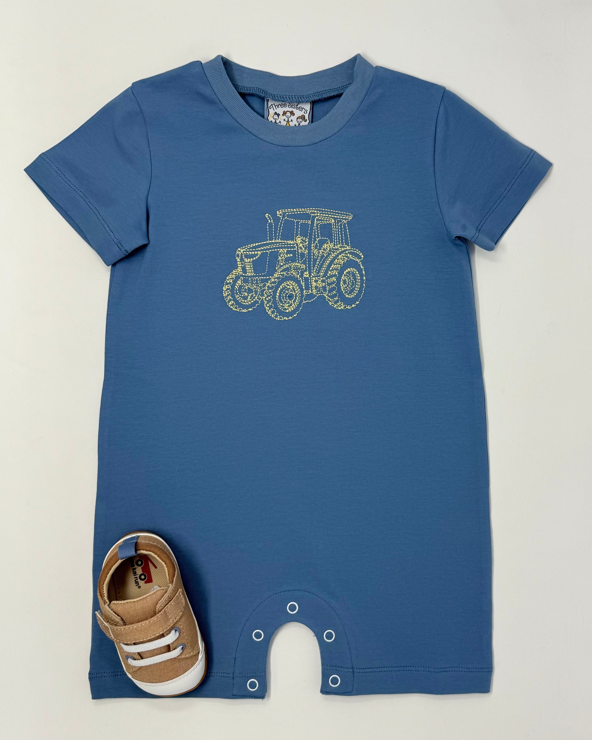 Tractor Boys Romper Boys Bubbles + Rompers Three Sisters