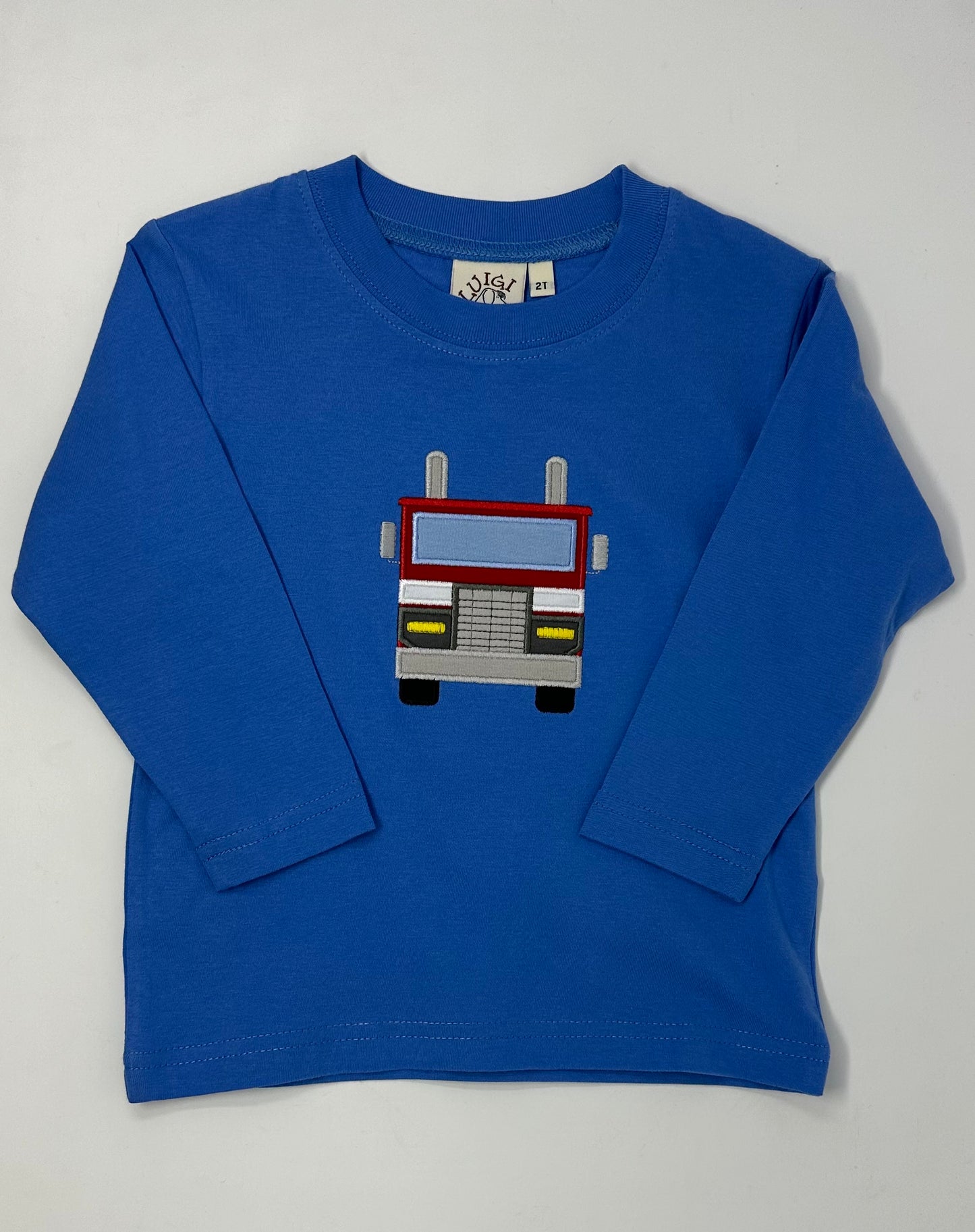 Boy's L/S T-Shirt w/ Big Rig - Blue Boys Tees Luigi   