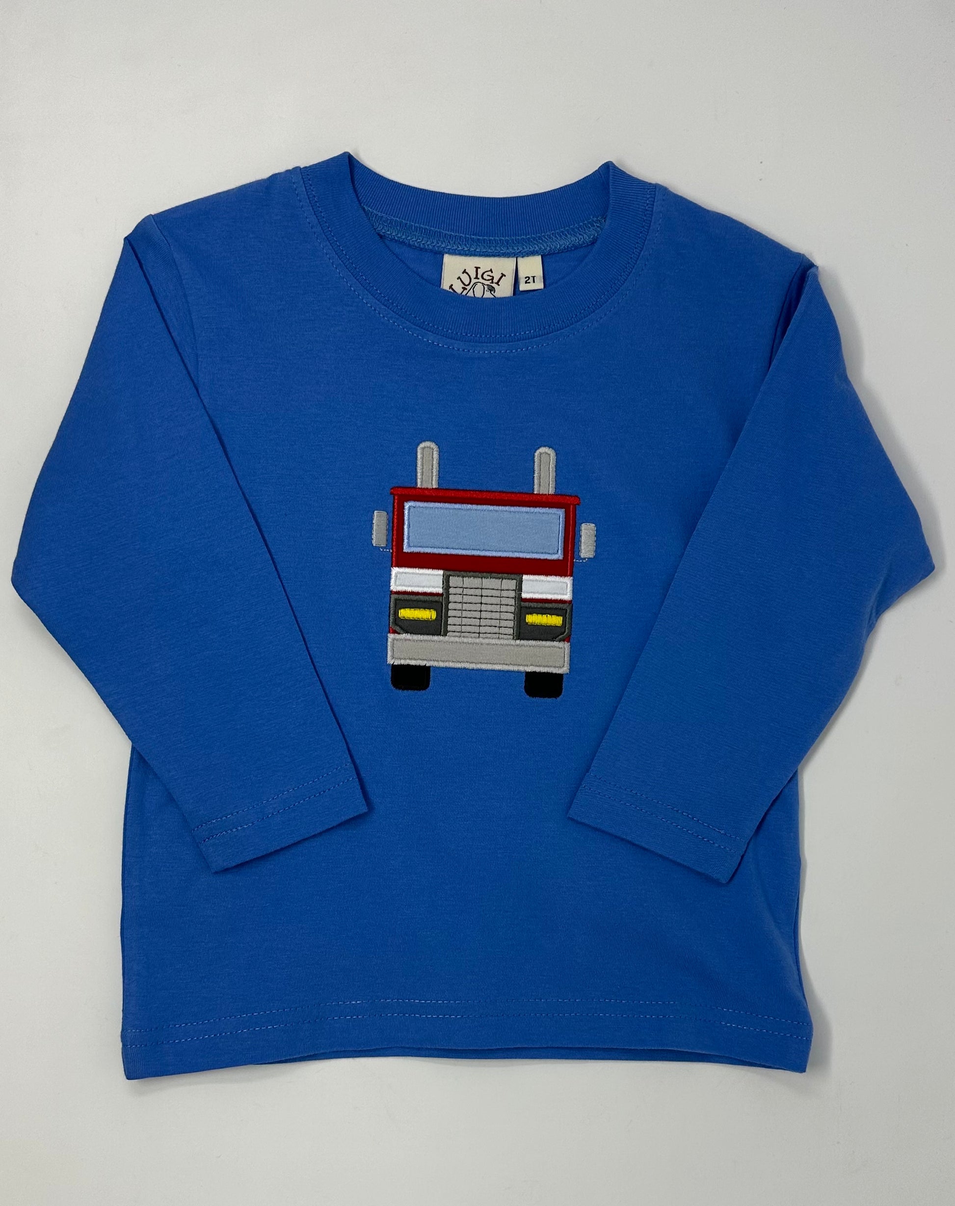 Boy's L/S T-Shirt w/ Big Rig - Blue Boys Tees Luigi   