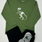 Boy's L/S T-Shirt w/ T-Rex Skeleton - Peapod Green Boys Tees Luigi   