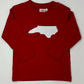 Boy's L/S T-Shirt w/ NC Silhouette - Deep Red Boys Tees Luigi   