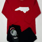 Boy's L/S T-Shirt w/ NC Silhouette - Deep Red Boys Tees Luigi   