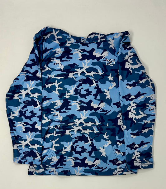 Pro Performance Hoodie Tshirt - Blue Camo Boys Tees Prodoh   