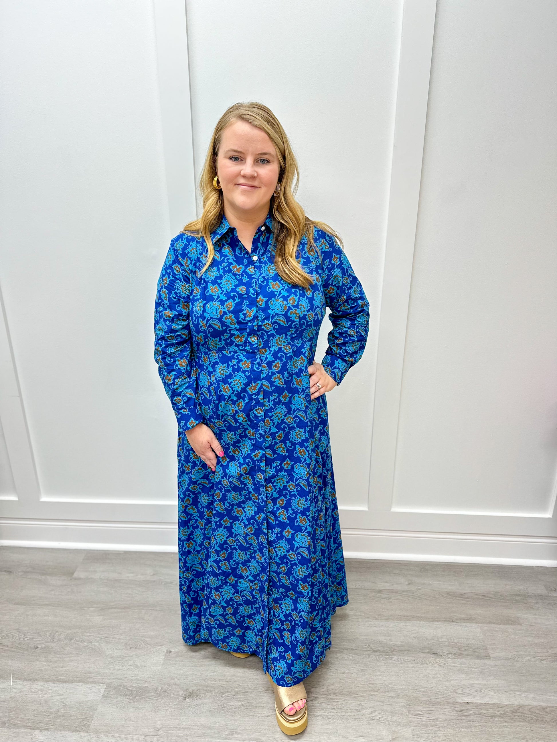 Classic Shirtdress - Nomad Blue Long Dresses Livro   