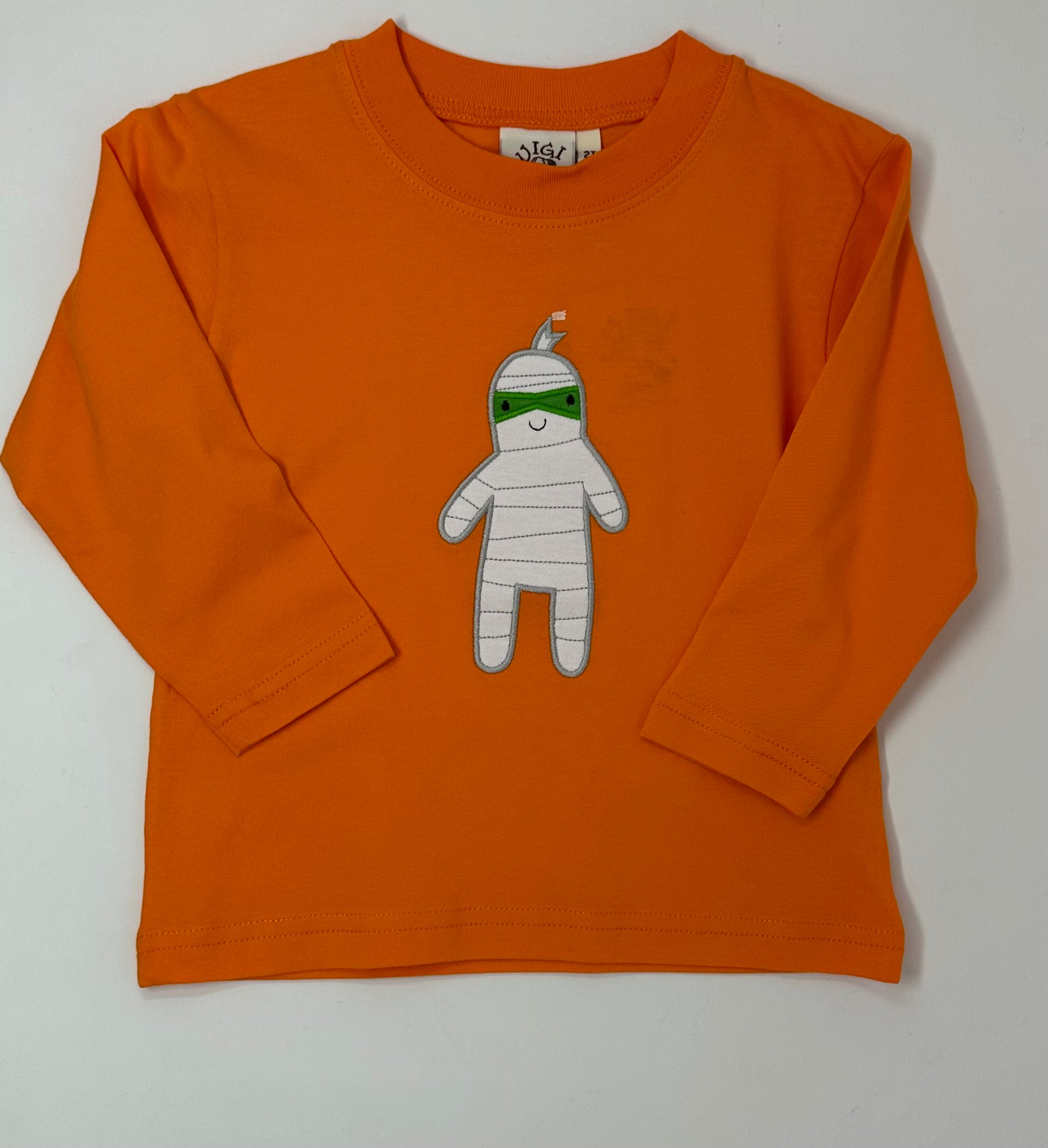 Boy's L/S T-Shirt w/ Mummy - Orange Boys Tees Luigi   