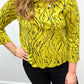 Cozy Rib Wavy Dots Crossover V-Neck - Pear Tops Habitat   