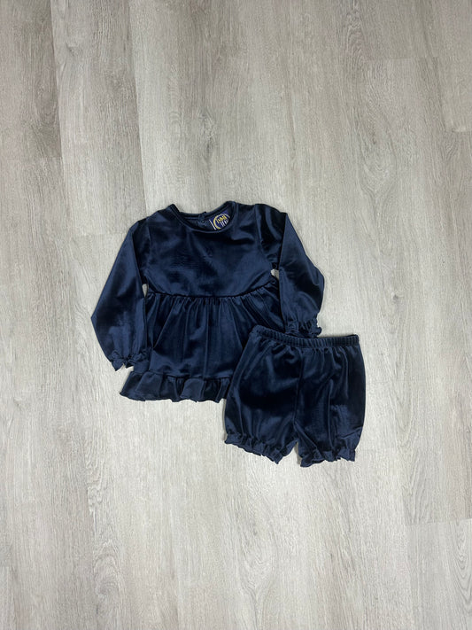 Navy Velvet Bloomer Set Girls Sets Emma Jean   