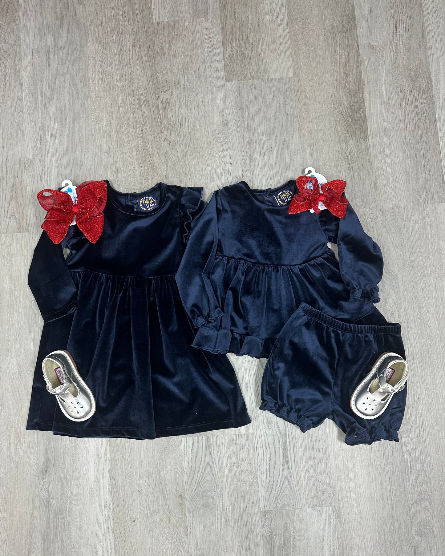 Navy Velvet Bloomer Set Girls Sets Emma Jean   