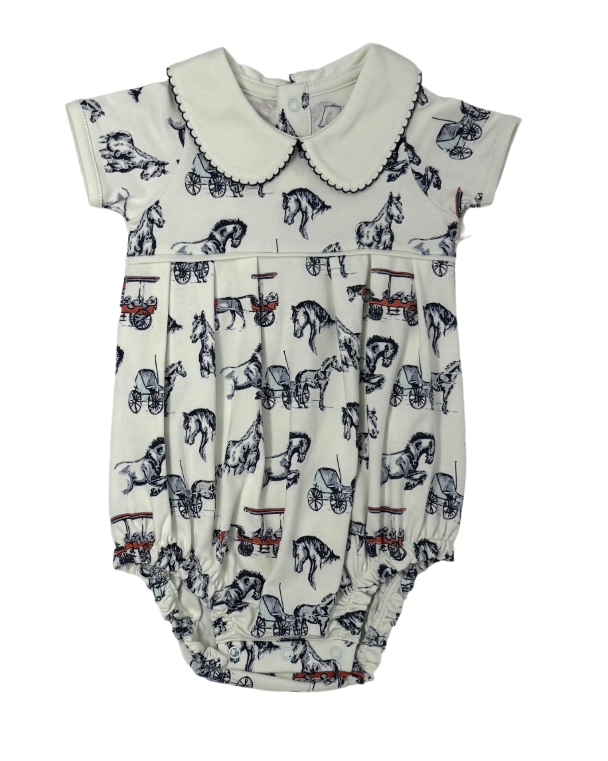 Boys Pleated Bubble - Horse Sketches Boys Bubbles + Rompers Heyward House