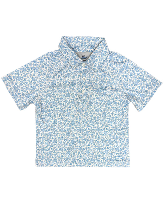 Boy's Printed Polo - Beach Print Boys Shirts + Polos Southbound