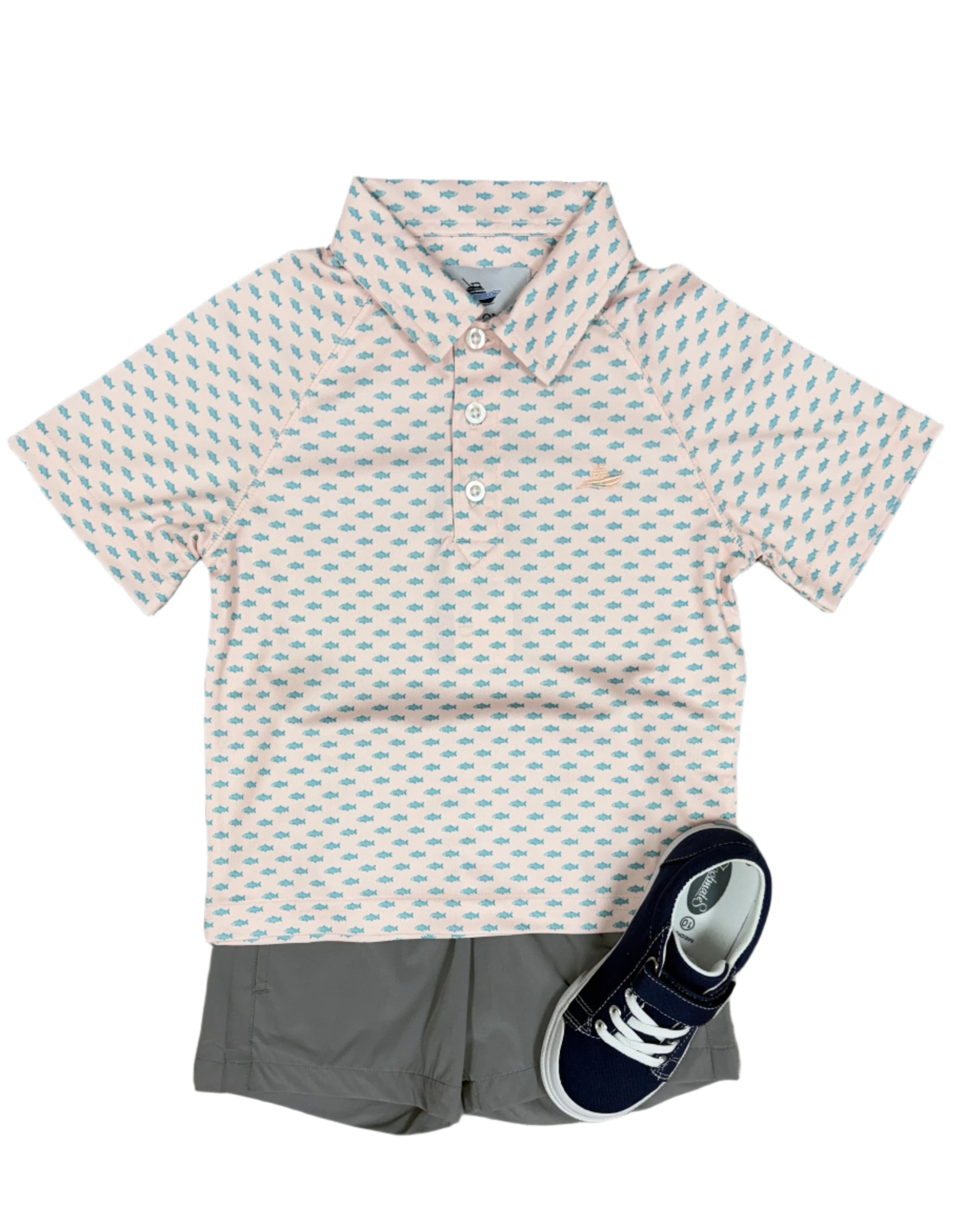 Boy's Printed Polo - Fish Boys Shirts + Polos Southbound