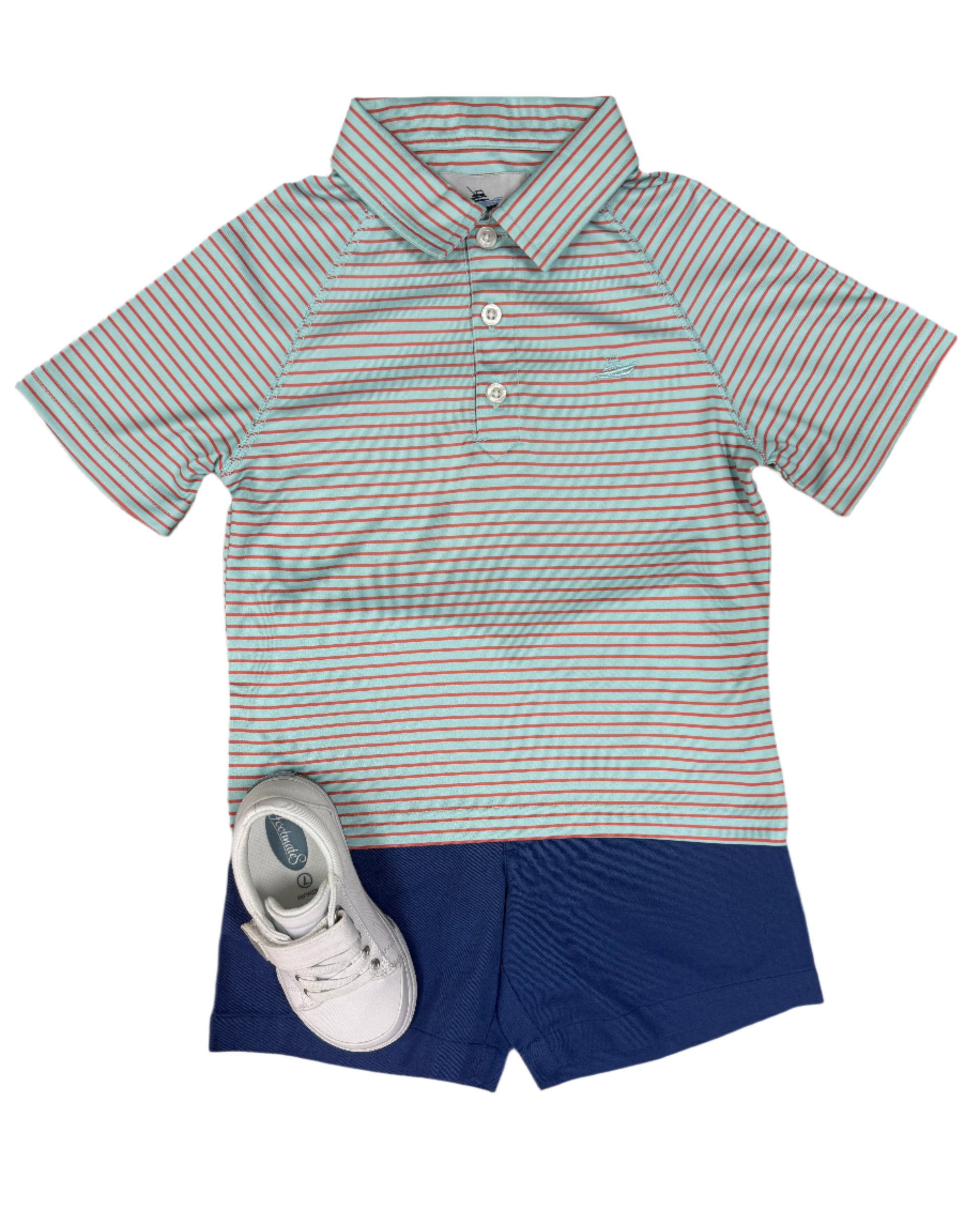 Boy's Polo - Ice/Crabapple Boys Shirts + Polos Southbound