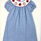 Apples Girl's S/S Periwinkle Stripe Bishop Girls Occasion Dresses Claire & Charlie   