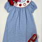 Apples Girl's S/S Periwinkle Stripe Bishop Girls Occasion Dresses Claire & Charlie   