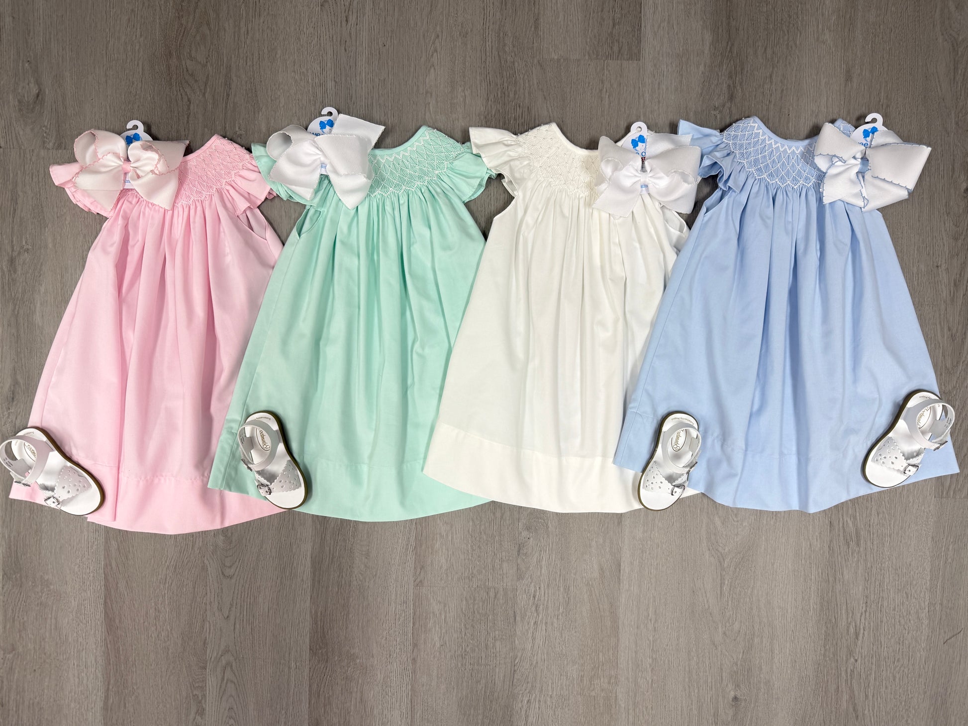 Pink Catherine Pearl Smocked Dress Girls Occasion Dresses Sweet Dreams