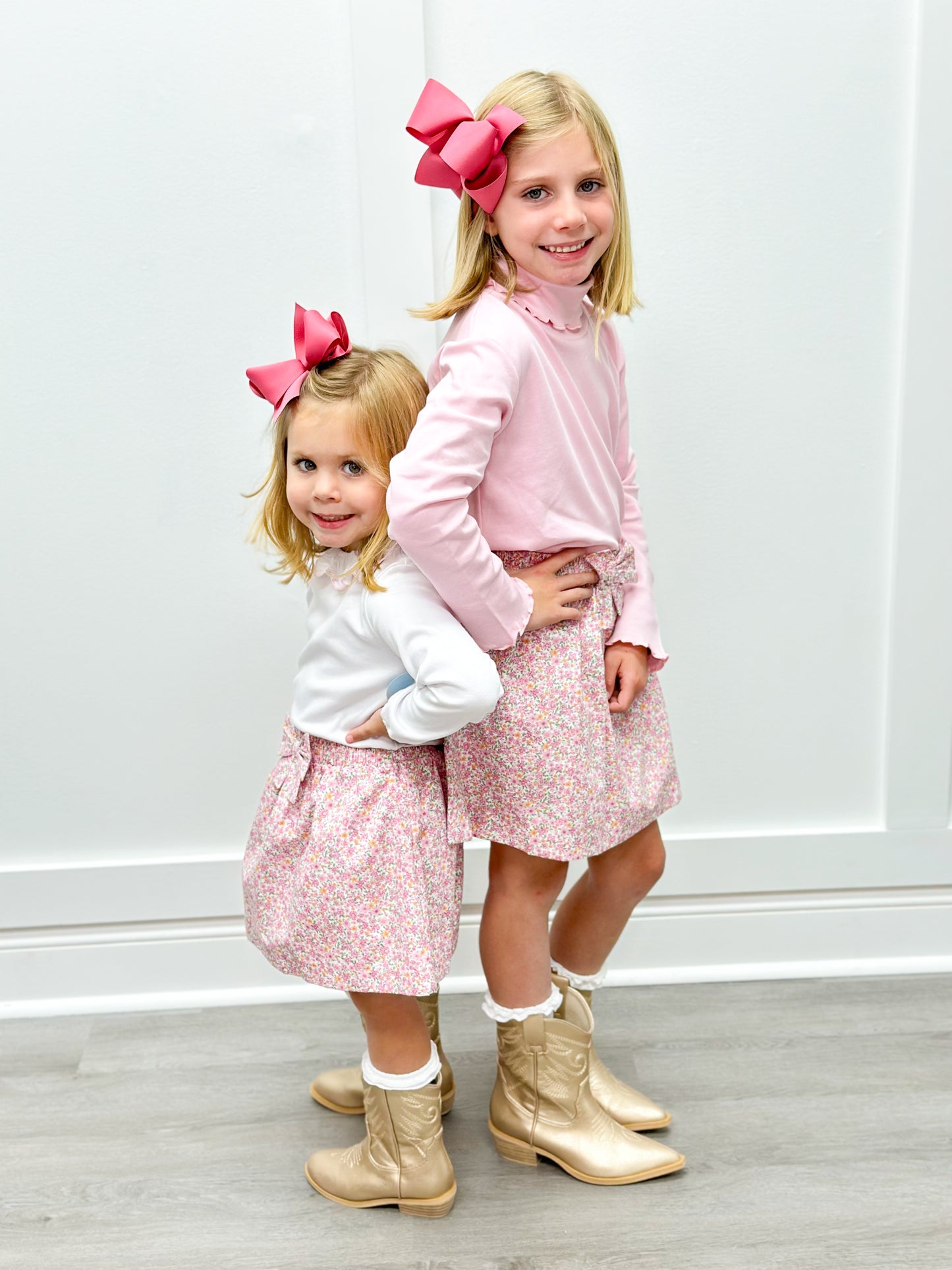 Bow Smocked Skirt - Oakleigh Floral Girls Skirts + Bloomers Little English   