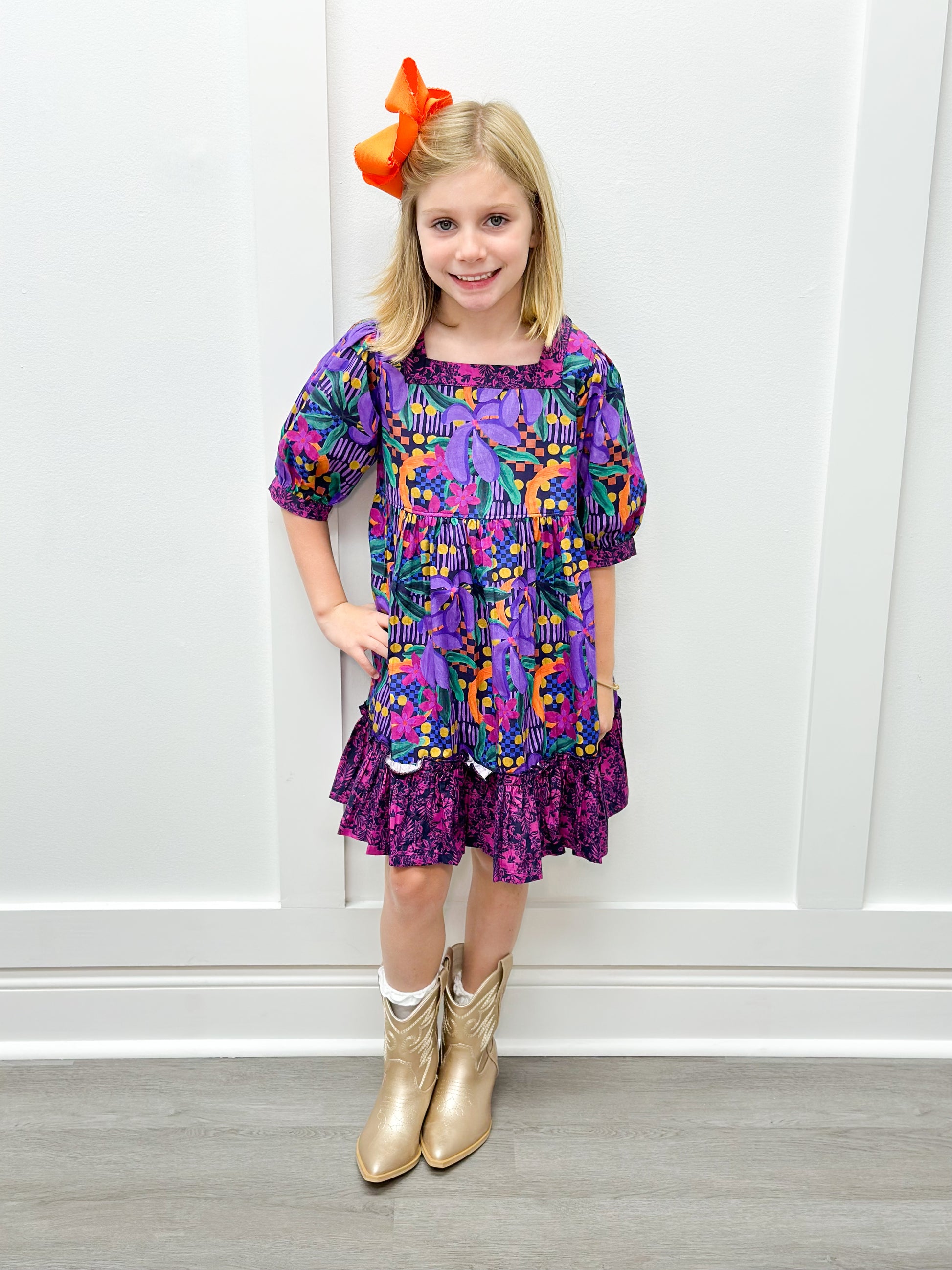 Kenzie Dress - Dahlia Purple Girls Occasion Dresses Briton Court   