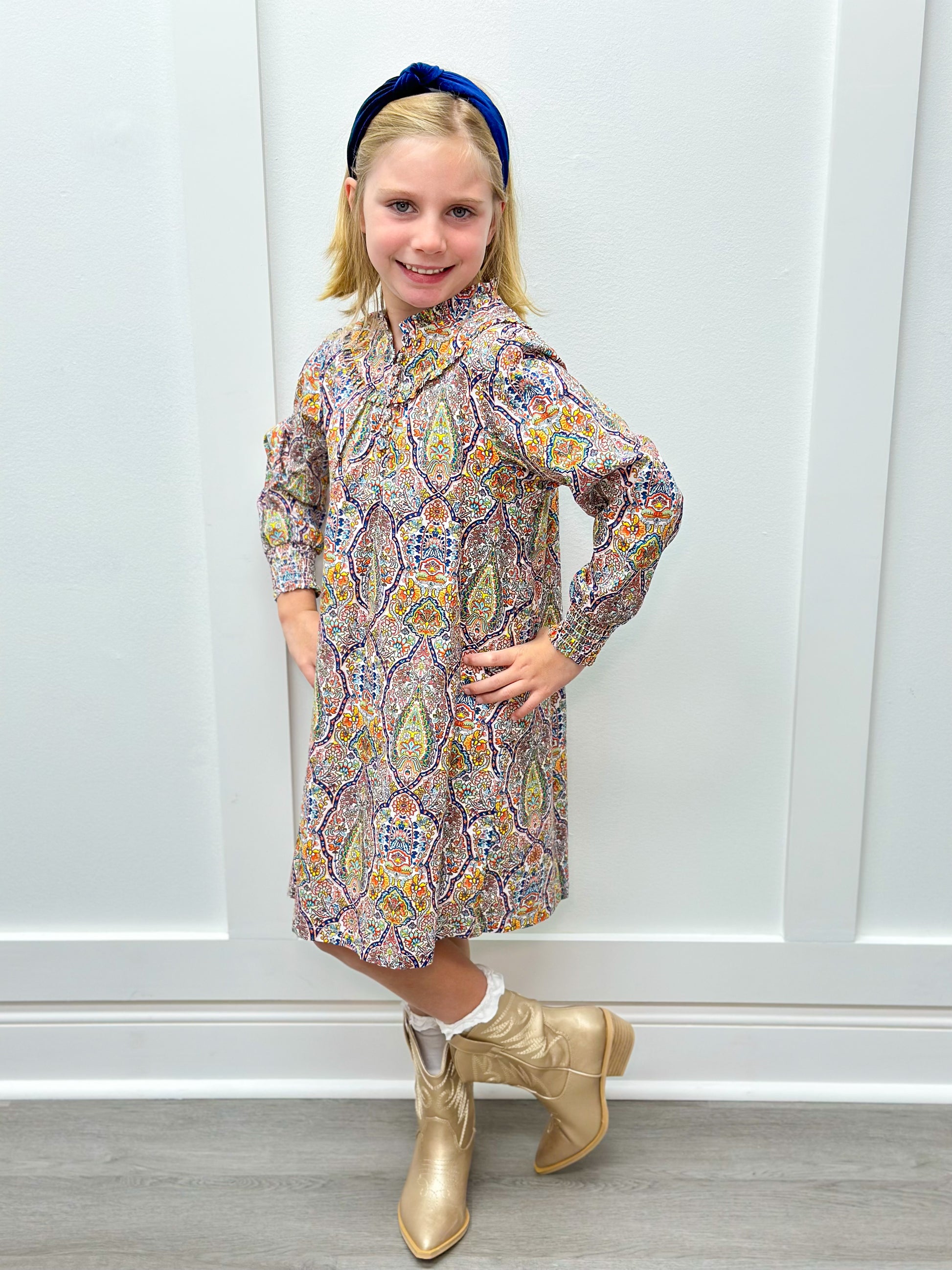 Ann Pepper Dress - Ikat Girls Occasion Dresses The Oaks Apparel Company   