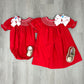 Catherine Pearl Red Smocked Bubble Girls Bubbles + Rompers Sweet Dreams   