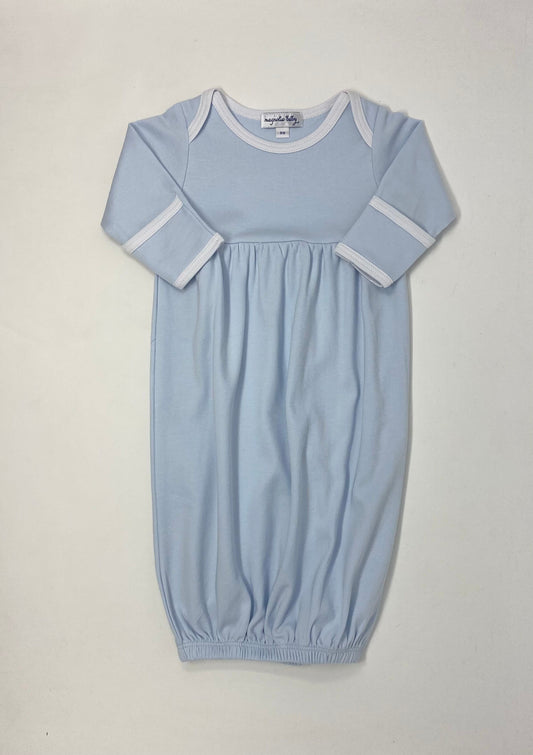 Simply Solids Gathered Gown - Light Blue Baby Sleepwear Magnolia Baby   