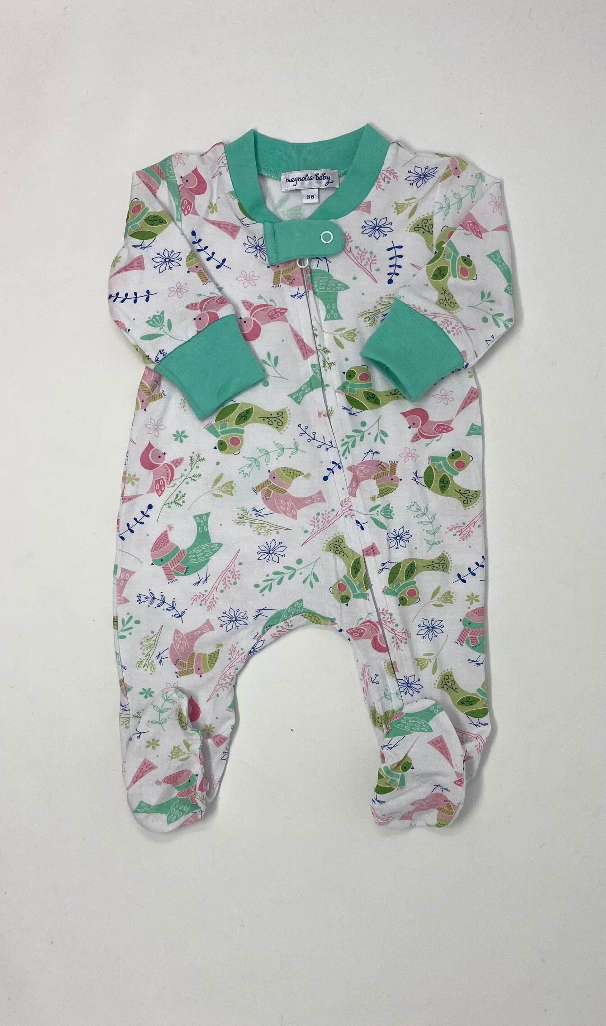 Bundled Birds Zipper Footie Baby Sleepwear Magnolia Baby   