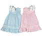 Blue Embroidered Shadow Stitch Bows Gown Kids Pajamas Sweet Dreams