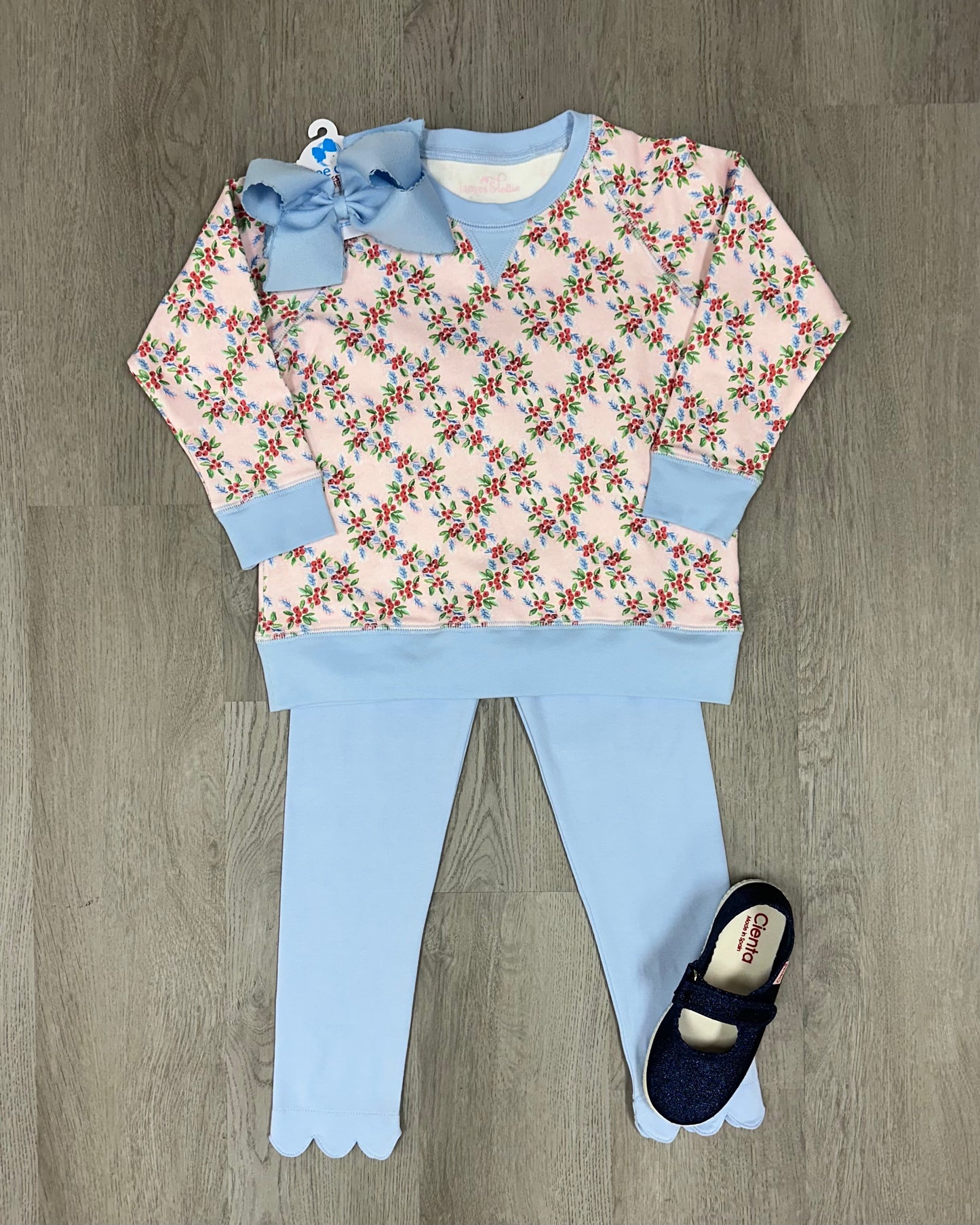 Blue Scalloped Leggings Girls Pants + Leggings James & Lottie