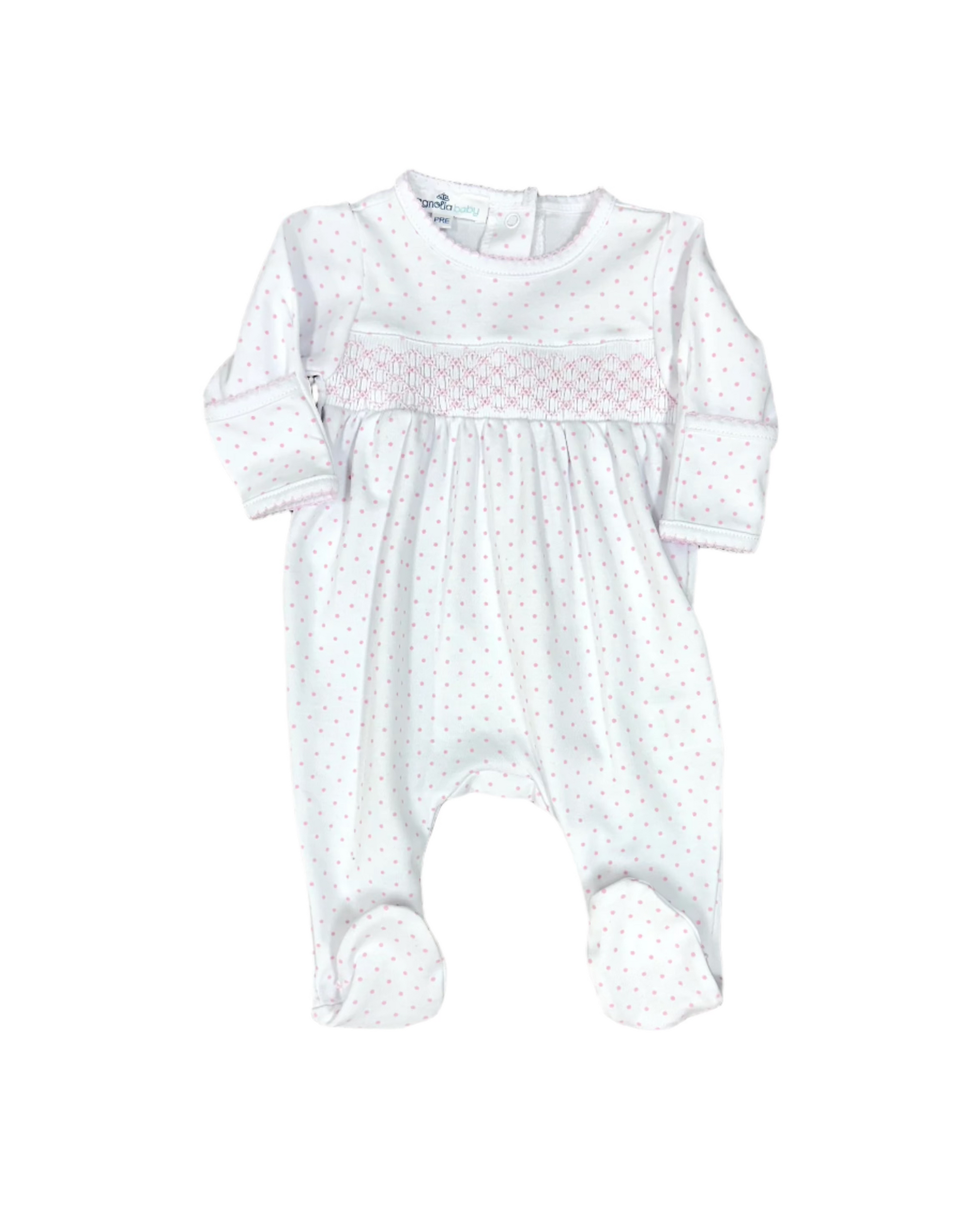 Pink Mini Dots Smocked Footie Baby Sleepwear Magnolia Baby