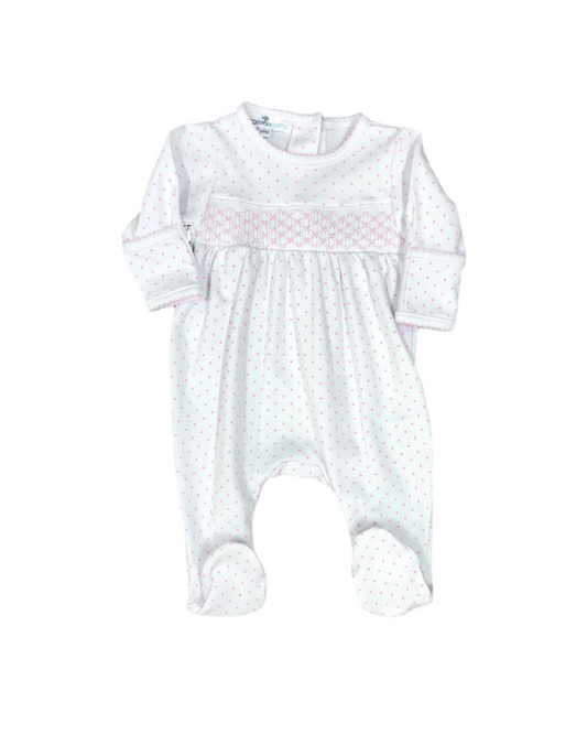 Pink Mini Dots Smocked Footie Baby Sleepwear Magnolia Baby