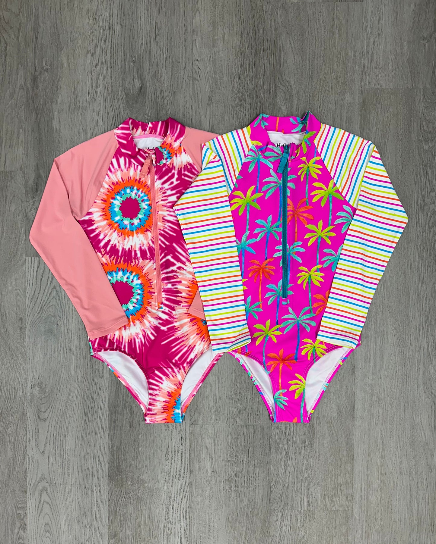 Painted Palms L/S Rashguard Swimsuit Kids Swim Hatley