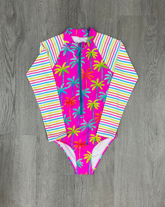 Painted Palms L/S Rashguard Swimsuit Kids Swim Hatley